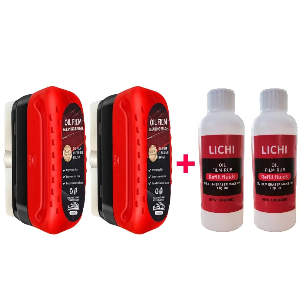 120 ml Auto-Ölfilmreiniger für Windschutzscheibe – Hydrophober Glasreiniger mit Reinigungsbürste