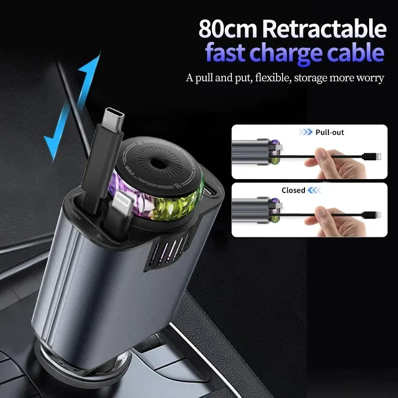 5-in-1 Autoladegerät 45 W – USB-C, Sternlicht & Aroma
