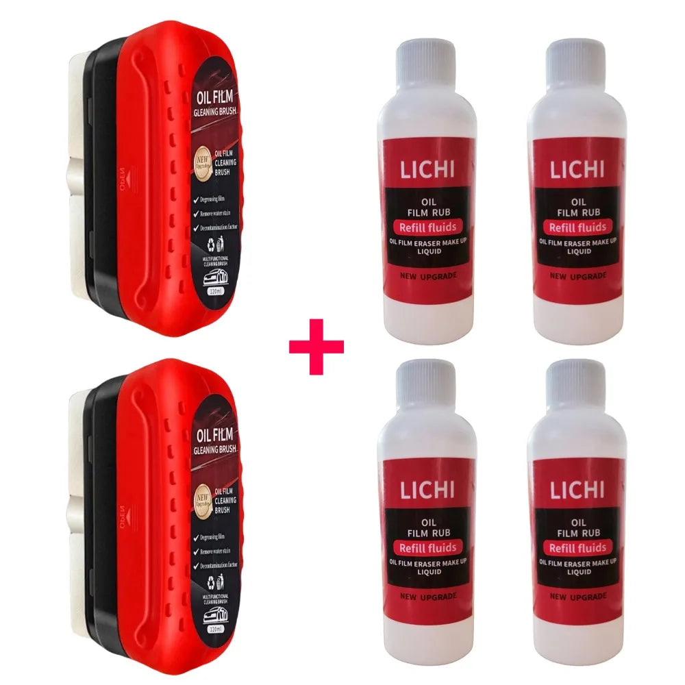 120 ml Auto-Ölfilmreiniger für Windschutzscheibe – Hydrophober Glasreiniger mit Reinigungsbürste