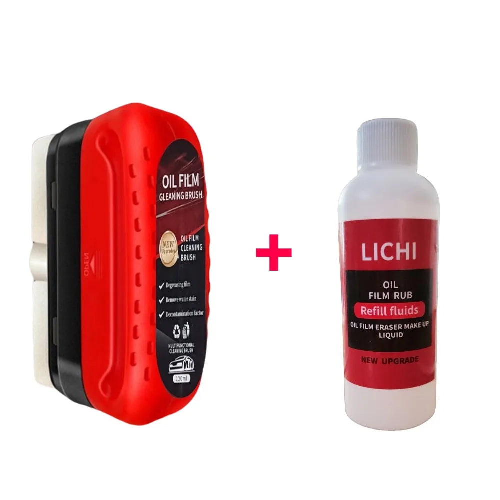 120 ml Auto-Ölfilmreiniger für Windschutzscheibe – Hydrophober Glasreiniger mit Reinigungsbürste