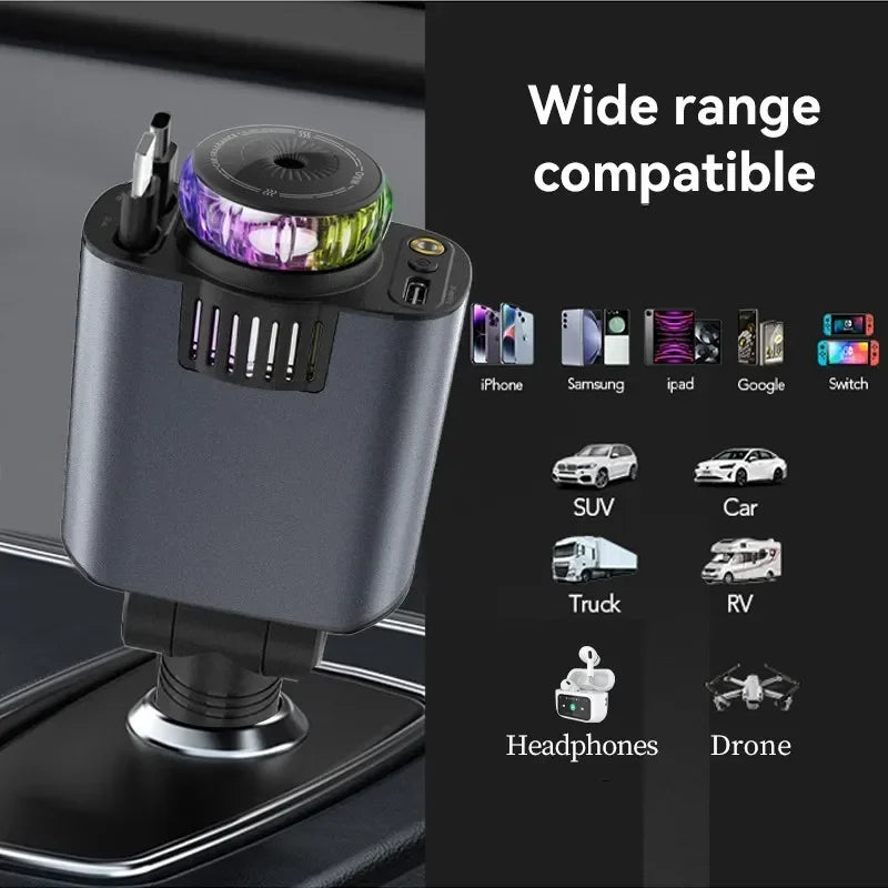 5-in-1 Autoladegerät 45 W – USB-C, Sternlicht & Aroma