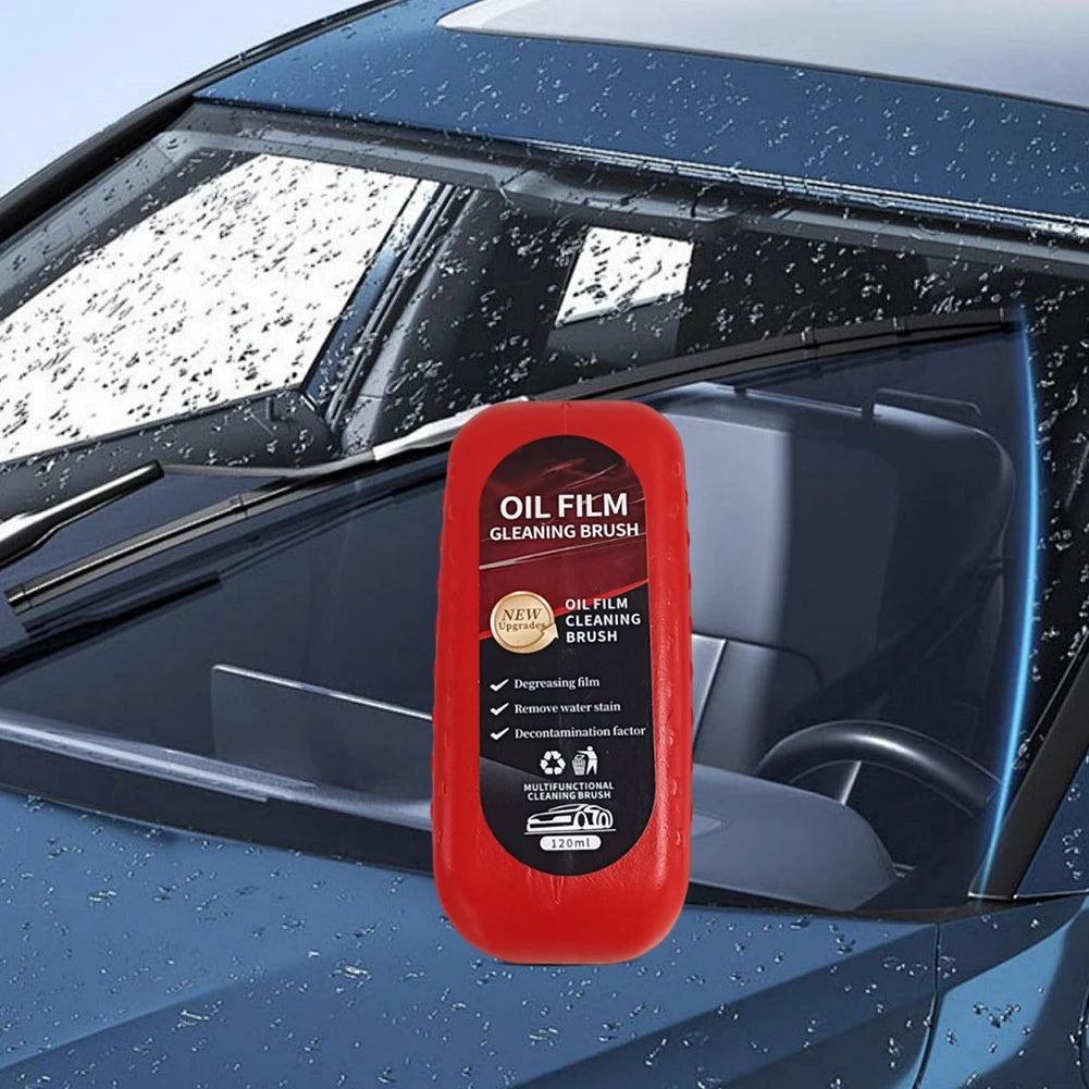 120 ml Auto-Ölfilmreiniger für Windschutzscheibe – Hydrophober Glasreiniger mit Reinigungsbürste