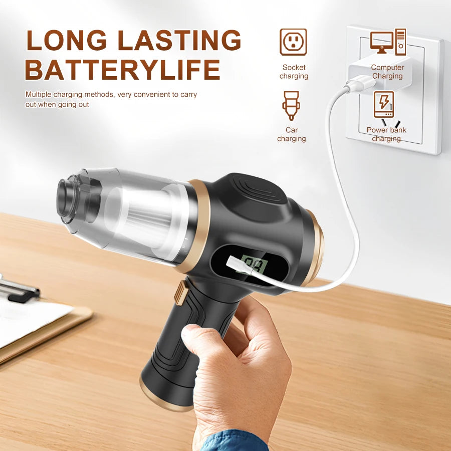 BELIBUY 2-in-1 Autostaubsauger & Gebläse – Tragbar